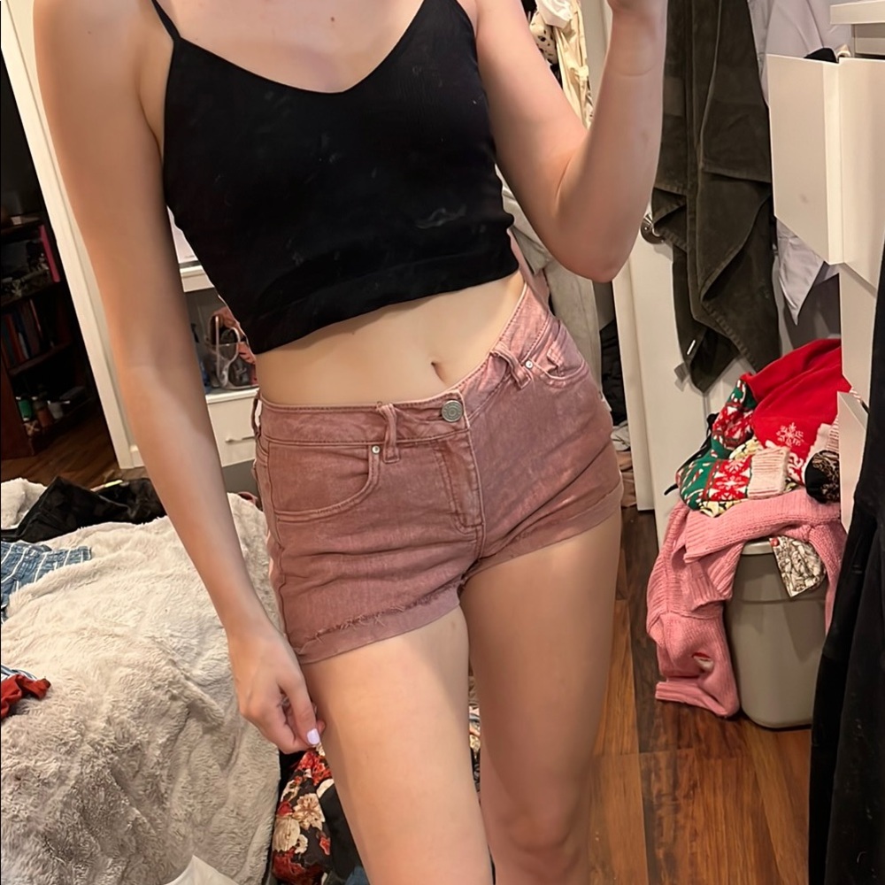Pink Denim Shorts